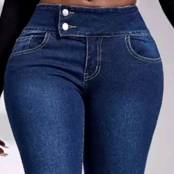 Classic Sexy Blue Flare Jeans - Picture 2 of 7
